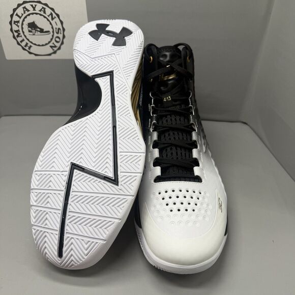 Under Armour Curry 1 Retro MVP Dynasty WhiteBlack Gold 3026051-001 Men Sz 13 NEW